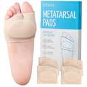 KTSAY 2 Pairs Metatarsal Pads with Gel Pad for Women and Men, Foot Pads for Ball Pain Relief, Morton's Neuroma, Metatarsalgia Support(Beige,Small)