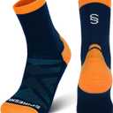 19.42 Micron Merino Wool Hiking Socks Men Women, Anti-Blister Moisture Wicking Breathable Seamless Toe Crew Socks
