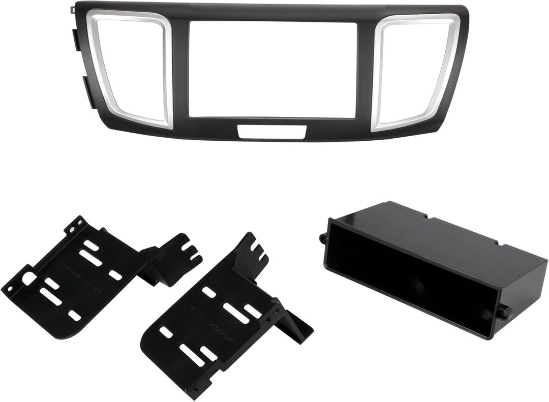 Scosche HA1717B Double DIN or Single DIN + Pocket Radio Install Dash Kit Compatible with Select 2013-2017 Honda Accord - Aftermarket Car Stereo Installation - Not Compatible with Factory Nav Vehicles