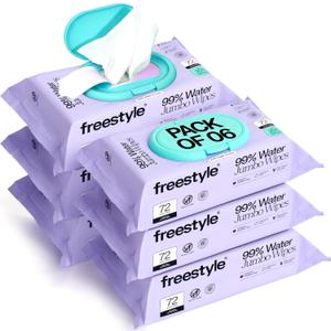 Freestyle Soft Jumbo Baby Wipes, Hypoallergenic and Unscented, Water-Based Wet Wipes for Babies, Finely Suited for Sensitive Skin, Thick & Oversized, Pack of 3, 72 Wipes Per Pack