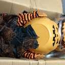 ITART 4.5ft Animated Pumpkin Scarecrow with Candy Bowl Prop Pumpkin Halloween Decorations for Trick or Treat Sound Activated with Lights and Singing