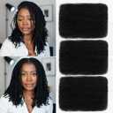 Afro Kinkys Bulk Human Hair for Braiding 16 Inch 120g Afro Kinky-Curly Human Hair Bulk for Twist Braids 3 Bundles Spring Twist Hair 4C Kinky Braiding Hair for Dreadlock Extensions 1B Nature Black