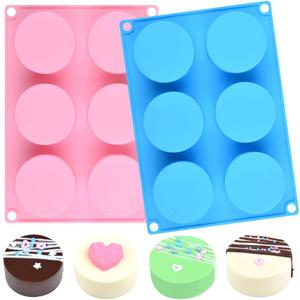 Cake Puck Mold Set, Silicone Cookie Molds Round Cylinder Chocolate Covered Mold (2, Multi)