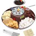 Smores Maker Tabletop Roaster Kit – Electric Fondue Set with Adjustable Heat, Indoor Smores Roaster for Date Night, Movie Night, Family Fun & Couple Gift Ideas