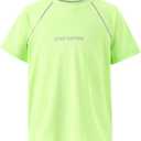 PATPAT Boys Athletic Shirts, Short Sleeve Performance Tee for Boy Girl Kids Youth, Ultra Lightweight & Quick Dry T-Shirt (11-12 Years, Flash Green)