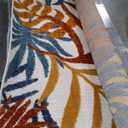JONATHAN Y Tropics Palm Leaves Indoor Outdoor Square Area Rug 5X5 Cream/Orange, Boho for Backyard, Patio, Porch, Easy-Cleaning, High Traffic, Pet-Friendly, Non-Shedding (AMC100B-5SQ)