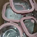12-Pack Glass Containers with Tempered Lids – Borosilicate, Oven-Safe(-4°F~950°F), Airtight, BPA-Free, Multi-Size for Meal Prep, Dishwasher Safe, 1.6 cups to 6.4 cups (Pink), 12 mixed sizes