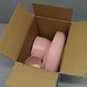 Rubtlamp 16Pcs Plastic Wheat Straw Dinnerware Set, Reusable Plastic Plate Set for 4, Kitchen Plates And Bowls Set (Pink) Include Dinner Platos, Dessert Platos, Cereal Bowls, Cups for Daily, Camping