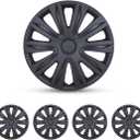 Hubcaps 15", Wheel Rim Cover Universal R15 Hub Caps, Steel Wheel Car Pickup Truck SUV, 15 inch Wheel Covers, ABS Material, Set of 4, 15 inch, Matte Black