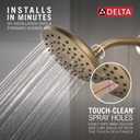 Delta PivotPro Brushed Gold Rain Showerhead, Single Setting 7 Inch Round Shower Head, Showerheads, 1.75 GPM Flow Rate, Champagne Bronze 75104CZ