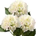DILATATA 21" Artificial Hydrangea Long Stems Silk Hydrangea Flowers for Home Table Centerpieces Fake Flowers Arrangements Wedding Bouquets DIY Decorations-3PCS White Pink Hydrangeas