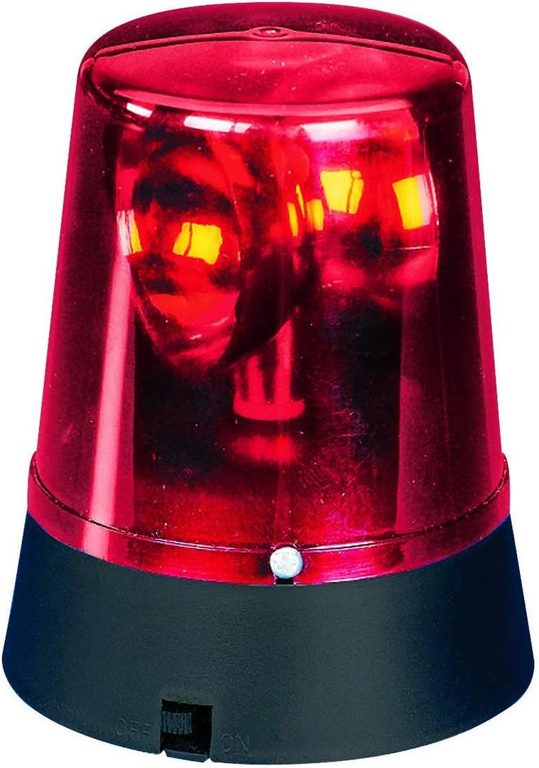 Fun Express Police Lights Mini Red Beacon Light 4.25" - Battery Powered Rotating Strobe Light for Kids Police Toys, Party Decorations & Emergency Lighting | Portable Flashing LED Siren Light