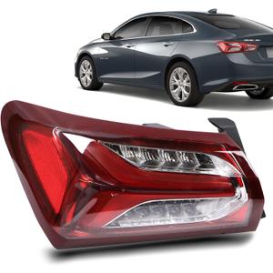 LED Tail Lights Compatible with Chevy Malibu 2019 2020 2021 2022 Outer Rear Taillight Assembly Brake Lamp Left Driver Side Replace 84595944 GM2804143