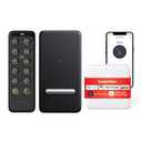 SwitchBot Fingerprint Smart Lock for Existing Deadbolt with Keypad and Hub Mini – Keyless Entry, Password & NFC Card, Auto-Lock, App Control, Alexa Siri Google Compatible