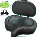 Bike Seat with Backrest, Oversized Bicycle Seat with Back, Men Women Comfort Bike Saddle, Extra Wide Comfortable Electric Tricycle Exercise Cruiser Stationary Bike Seat with Back