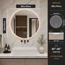 LAIYA 36 Inch Round LED Bathroom Mirror Frameless Backlit Anti-Fog Dimmable