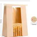 200 Pack Large Paper Bread Bags for Homemade Bread with Tin Tie Tab Lock,14" x 8.3" x 3.5" Sourdough Kraft Loaf Bag with Clear Front Window,Label Seal Sticker Included