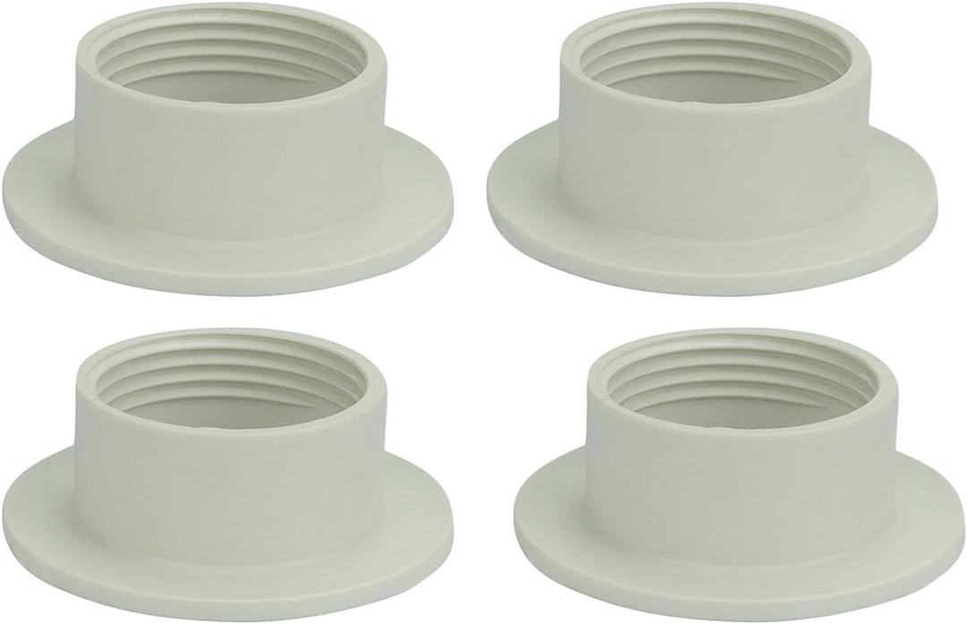 E26 E27 Light Socket Shade Ring,Plastic Lamp Shade Collar Rings,Light Fixture Parts of Retainer Rings,Lock E26 E27 Socket with Thread Diameter 1-1/2 Inches (White,4-Pack)