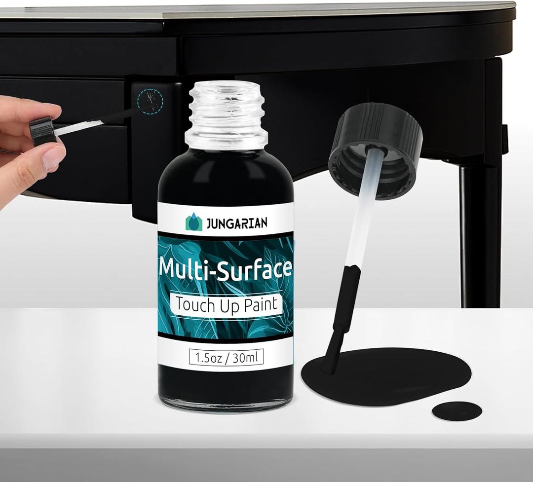 2 x White Touch Up Paint, Multi-Surface Touch Up Paint Pen For Cabinet, Furniture, Wall, Porcelain, Semi Gloss Appliance Paint Cover Scratches Interior & Exterior House Paint, 30ml, Black (1.5 Fl Oz (Pack of 1))