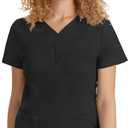 Healing Hands Jane Scrub Top for Women with Y-Neck, Pockets & Stretch 2167 (X-Large, Black)