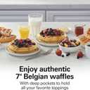 Hamilton Beach Belgian Waffle Maker with PFAS-Free Non-Stick Ceramic-Coated Plates, Browning Control, Indicator Lights, Stainless Steel (26081)