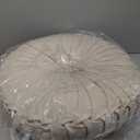 Intelligent Design Loretta Round Chenille Tufted Floor Pillow with Elegant Pleated Design, Large Boho & Vintage Decorative Throw Pillow for Sofa, Bed, or Chair, 22" x 6", Ivory