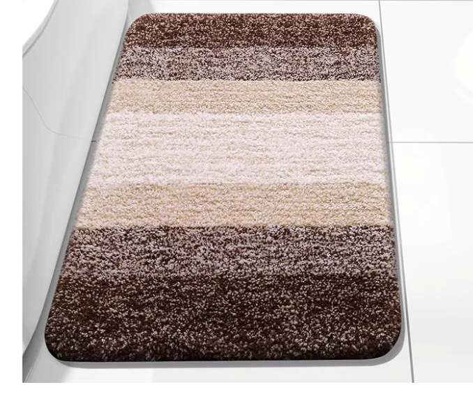 Arotive Bathroom Rug  Soft Absorbent Microfiber Bath Mats and U-Shaped Contour Toilet Rug, Non-Slip Machine Washable Dry Bath Mats for Bathroom, 17x30 Brown