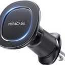 Miracase for MagSafe Car Mount with Metal Hook Clip, Magnetic Phone Holders for Car Phone Holder, Compatible with Garmin GPS Antenna Fit iPhone Android and All Smartphones, Dark Black