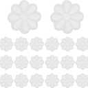 MECCANIXITY 20 Pcs Flower Iron-on Patches, 1.57 Inch Cute Flower Applique Patches Embroidered Sew on Patch for Clothing Jackets Backpack Shoes DIY Accessory Bags, White