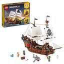 LEGO Creator 3 in 1 Pirate Ship Building Set, Kids can Rebuild The Pirate Ship into an Inn or Skull Island, Features 4 Minifigures and Shark Toy, Makes a Great Gift for Kids Ages 9+ Years Old, 31109