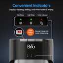 Brio Bottom Loading Water Cooler Dispenser for 5 Gallon Bottles - 3 Temperatures with Hot, Room & Cold Spouts, Child Safety Lock, LED Display with Empty Bottle Alert, Stainless Steel