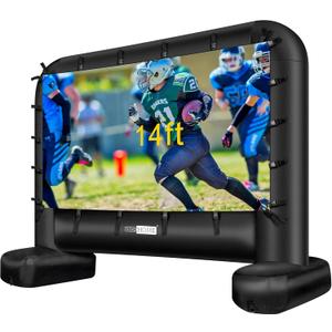 VIVOHOME 14 FT Inflatable Projector Screen for Outside, Blow Up Movie Screen Outdoor Use, Mega Large TV Screen with Carry Bag for Backyard, Tube Leg Support (14ft)