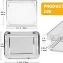 YQL Stainless Steel Air Fryer Basket and Tray Set, Compatible with Cuisinart TOA-60 TOA-65 TOA-70, Mesh Wire Rack & Baking Pan Replacement for Convection Toaster Oven, Dishwasher Safe