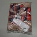 BEMIGO Christmas French Door Curtains for Windows, Tree Santa Claus Decorations Front Door Window Curtains for Glass, Red Brown Privacy Tie Up Blinds Thermal Insulated Shades 26 x 70 inch