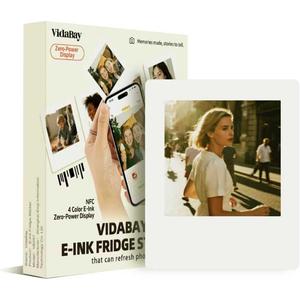 NFC-Enabled E-Ink Digital Photo Frame with Magnetic Back, Instant Photo Style Display, Wireless Smart Picture Frame for Fridge, Phone-Controlled Acrylic Memo Board, Compatible iPhone 16+