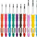13 Sizes Crochet Hooks Set,Ergonomic Non-Slip Handle Crochet Hooks for Arthritic Hands,Extra Long Crochet Hook Needles 2mm(B)-10mm(N)