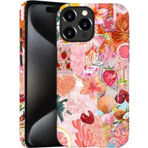 case for iPhone 13 Pro Max,Anti-Scratch Frosted Case Cover,Fruit Pink Collage Aesthetic
