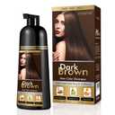 Dark Brown Hair Dye Shampoo Permanent for Men&Women,Instant Hair Color Shampoo for Gray Hair Coverage and Beard,3-In-1 Shampoo for Color Treated Hair,Lasts 30 Days/500ml/Ammonia-Free/Natural herbal Ingredients.