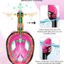 Viginsul Mask Fins Snorkeling Gear for Adults, Full Face Snorkel Mask & Adjustable Swim Fins Snorkel Set, Panoramic View Snorkel Mask Dry Top Anti-Fog Anti-Leak