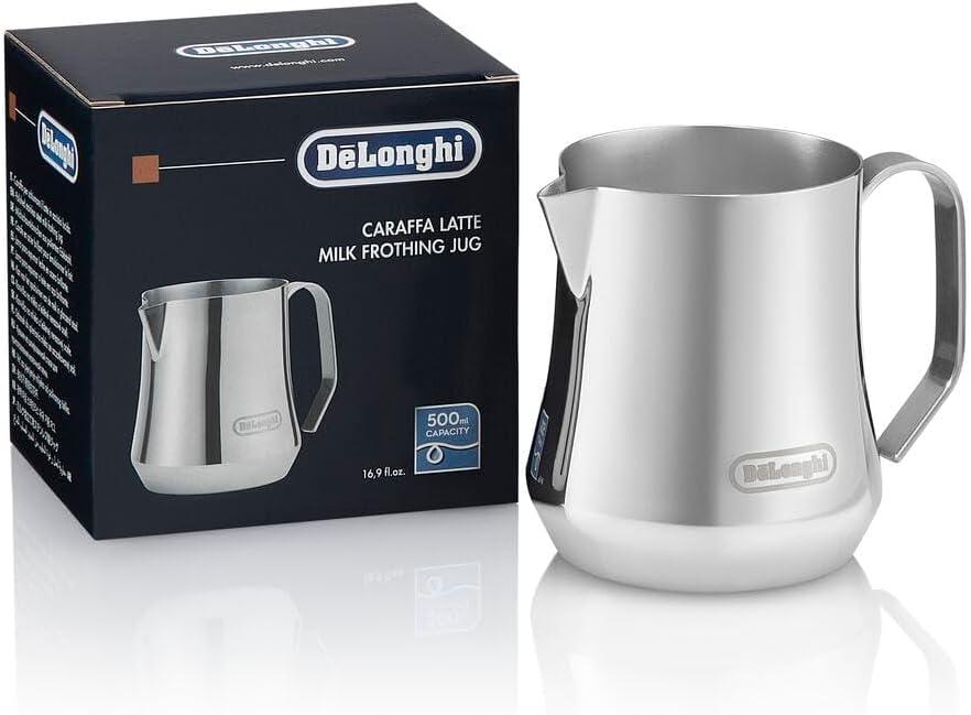 De'Longhi Milk Frothing Pitcher, Stainless Steel, 17 oz - DLSC069