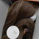 Haloo Blonde Brown Wigs with Curtain Bangs - Lace Front Hairline Middle Part Long Layered Natural Looking Wavy Hair Synthetic Women Wig for Daily Party, 22 Inch Blonde Mixed Brown