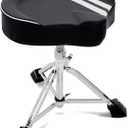 AODSK Heavy-Duty Drum Throne - Adjustable Height 17.13-23.62 Inches, Comfortable PU Surface, Extra-Thick Seat, 400 lbs Weight Capacity, Ideal for Adult Drummers (Black & White)