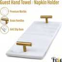 Guest Towel Holder Tray for Bathroom - White Marble-Tray - Napkin Holder for-Bathroom - Paper Hand Towel Holder.