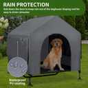 Summertrail 42" Large Dog House Outdoor Indoor with Breathable Mesh Windows-Elevated Dog Bed Cot Dog Tent Shade Shelter for Large Breeds with Canopy, Weatherproof Dog Kennel for Outside, Easy Clean