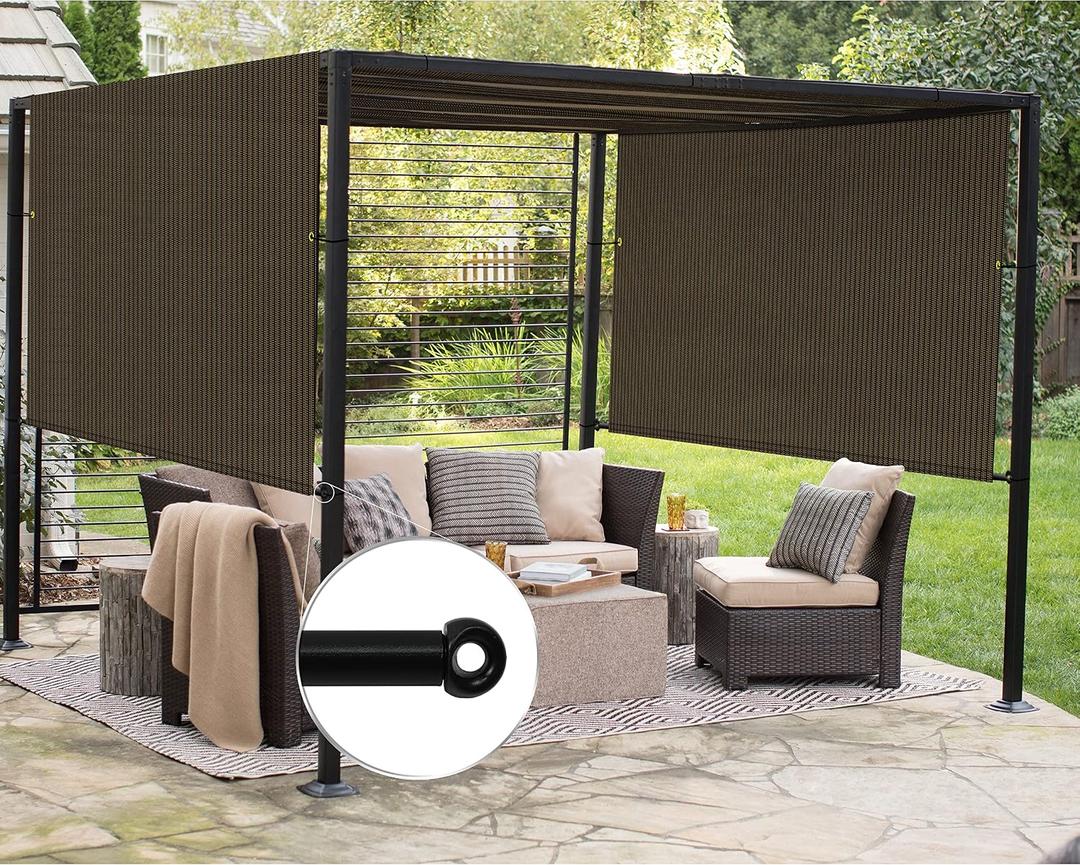 Patio Paradise 10' x 16' Pergola Canopy Replacement Cover Shade Cloth with Grommets Weighted Rods Outdoor Sun Shade Screen UV Block for Gazebo Backyard Deck Porch Balcony, Brown