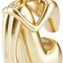 Xmeden Gold Decor Women Statue, Thinker Girl Sculptures, Modern Abstract Art Accents, Golden Resin Collectible Figurines for Living Room Bedroom Bookshelf Coffe Table, Resin, 1Piece