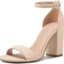 COASIS Women's Chunky Block Heels Open Toe Ankle Strap 3.5 Inch Heeled Sandals Size 7