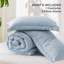 Bedsure Queen Comforter Set - Light Blue Soft Bedding for All Seasons, Cationic Dyed Bed Set, 3 Pieces, 1 Queen Size Comforter (90"x90") and 2 Pillow Shams (20"x26"+2")