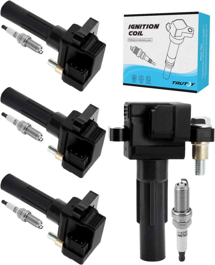TAUTOY Set of 4 UF738 UF665 Ignition Coil Pack & Iridium Spark Plugs (2.5L Only) For Subaru Forester 2011-2013,Impreza 2011-2014,Legacy 2010-2011,WRX STI 2013-2018, # 22433AA600 22433AA601 5C2100
