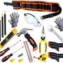 Real Kids Tool Set,22 PCS Kids Junior Tool Set with Woodworking,Construction Tool Set for Kids Pretend Play,DIY Real Tools for Boys & Girls Beginner Learning,Great Gift Tool Belt